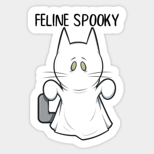 funny cute spooky halloween ghost cat Sticker